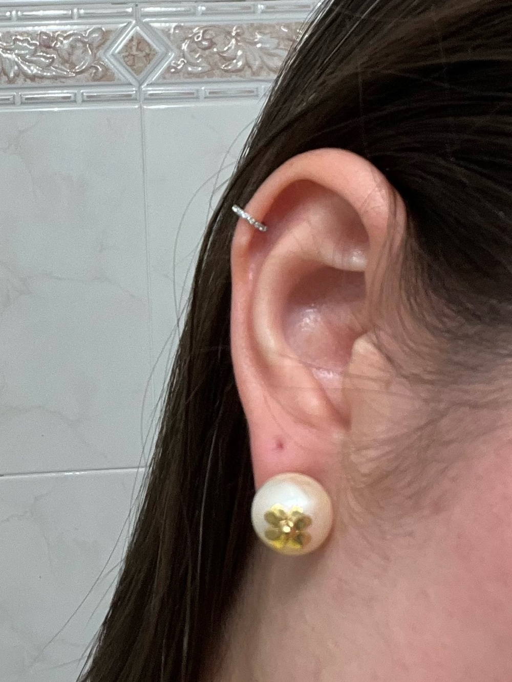 kate spade Gold Flower Pearl Earrings